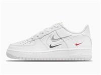 Nike Air Force 1 GS DO6486 100 Multi Swoosh White Trainers Size Uk 4.5 New Boxed