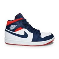 Nike Air Jordan 1 Mid (GS) "USA Olympic" BQ6931 104 White University Red