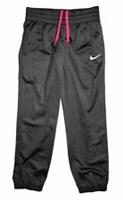 Nike Girls Grey Pink Full Length Track Tracksuit Pants [724289] Size 8-10yrs
