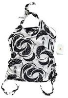 NEW Vintage Nike ACG Womens Large Black White Halter Top Swimwear V-Neck - L Regular