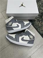Nike Air Jordan 1 Mid Grey Sail | Stealth | Size UK4.5 US7 Womens AJ1