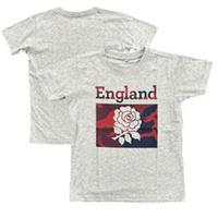 England Rugby Kid's T-Shirt Grey Element Graphic T-Shirt - New - 7-8 Years Regular