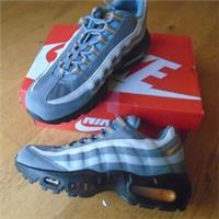 Nike Air Max 95 GS Women's Girl's Trainers UK 6 Grey Orange NEW Free UK P+P