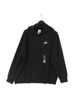 Nike Women's Hoodie UK 28 Black Cotton with Polyester Pullover New with tags