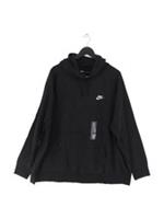 Nike Women's Hoodie UK 32 Black Cotton with Polyester Pullover New with tags
