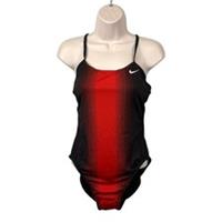 Nike Swim Fastback One Piece Costume UK 14 Red Black Sports Swimsuit Racerback - 14 Regular
