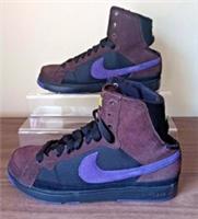Nike Air Troupe Mid Suede Trainers Womens UK 4.5 Black Purple 324922-251