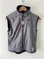 Nike Reversible Vest Womens XS Black Grey Fleece Mock Neck Pockets Full Zip - XS Regular