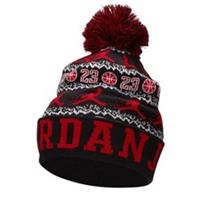 Nike Air Jordan Beanie Hat Pom Mens One Size Black Red Genuine Brand New winter