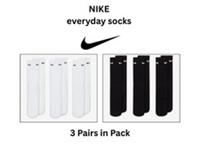 Nike Everyday Mens Socks 3 Pairs in Pack Gym Soft Cotton Crew Size 5-11 UK - EUR 38-42 - UK 5-8 Regular