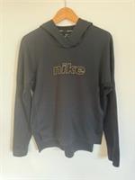 Nike Running Dri Fit Vented Hoodie Small Black Gold Thumb Hole - S Regular