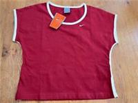 NIKE Ladies Russet Red 100% Cotton Jersey T-Shirt Top - BNWT but Second - S
