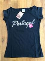 NIKE Ladies Black 'PORTUGAL' Capped Sleeve 100% Cotton T-Shirt - BNWT - Small