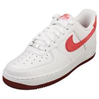 Nike Air Force 1 07 Womens Fashion Trainers in White Red - 5 UK