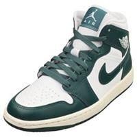 Nike Air Jordan 1 Mid Womens Fashion Trainers in White Green - 4.5 UK