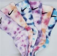 Nike Customised Tie-Dye Socks. Two Colours Mixed Pattern. - UK 11+ Regular