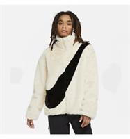 NIKE SPORTSWEAR SWOOSH FAUX FUR ZIP OVERSIZED JACKET FOSSIL CU6558-238 Teddy S M - S Regular