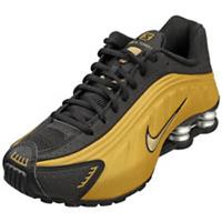 Nike Shox R4 Womens Fashion Trainers in Black Gold - 6 UK