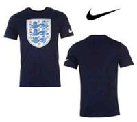NIKE ENGLAND CREST Kids T-Shirt Youth Fitness Navy Blue Playing Casual (Size L)