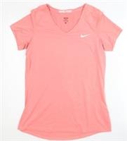 Nike Women's Pink XL V-Neck Athletic T-Shirt - XL Regular