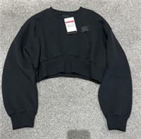 Women's Jordan Flight Fleece Cropped Sweatshirt - Black - FV7152 010 - Large - L Regular