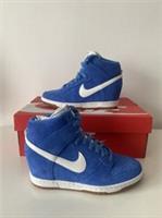 Nike Dunks Sky Hi 5 Secret Heels Wedge Blue Suede Trainers Womans Air Sneakers