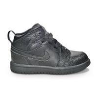 Kids Nike Air Jordan 1 Mid (PS) - 640734 091 - Triple Black School Shoes