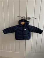 Nike Toddler Navy Puffer Jacket Hooded Coat 0-3M D911-695 NEW