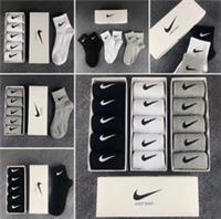 Nike Socks 5 Pairs Pack Mid-Tub 85% Cotton Socks Boxed Unisex sizes 4.5-9 - One Size High