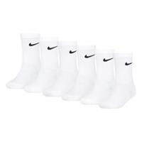 Nike Kids Lightweight Crew Socks Boys Girls Unisex 6 Pack Pairs Socks White XS