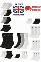 MENS/WOMENS NIKE SOCKS 3/6/9/12 PAIRS PACK - CREW SPORTS - 38-42/5-8 (M)- 12 PAIR PACK Regular