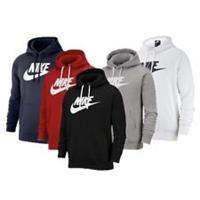 Nike Mens Sportswear Big Logo Club Fleece Pullover Hoodie Hooded Sweatshirt - Large Regular