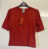 NIKE Dri-Fit Womens Red Short Sleeve Crew Neck Crop T-Shirt Size Small UK 8