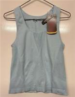 NIKE Dri-Fit Womens Blue Sans Couture Sleeveless T-Shirt Training Top Size XL