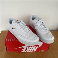 Nike Court Vintage Prem Leather Trainers - White/Orange Mens UK 5.5 (New)