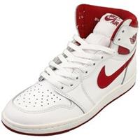 Nike Air Jordan Hi 85 Men's - Fashion Sneakers Leather in White Red - 45 EU