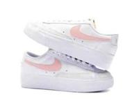 Nike WMNS Blazer Low Platform Sports Trainer Gym Runnig Shoe White / Pink