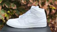 NEW Nike Air Jordan 1 Mid Trainers - UK10 EUR45 - 554724 136 - Triple White