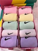 WOMENS NIKE CREW SOCKS COLOURED 5 PAIRS BOX EVERYDAY SOCKS