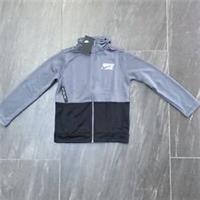 Boys Nike Core Poly Full Zip Sweatshirt In Black & Dark Grey Size UK Medium