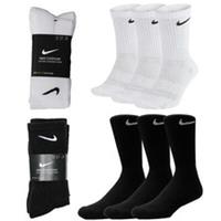 Nike Mens Sport Socks 3 Pairs Cotton Rich Designer Soft Crew Sock Size 8-14.5 - 8-11, 11-14.5 Regular
