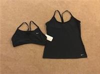 Nike Dri Fit Sports Bra And Top Set Black In Womens Size XL BRAND NEW