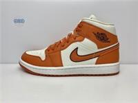Nike Air Jordan 1 Mid Leather SE Coconut Milk Spice White Orange DV1302 100