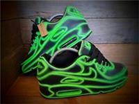 Nike Air Max 90/Custom Painted/BlackNeonGreen/Essential/ID/Force 1/Mens/Womens