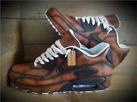 Nike Air Max 90/Custom Painted/Black/Brown/Essential/ID/Force 1/Mens/Womens