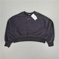 Nike Womens Sweatshirt Black XS Fleece Mod Crop Crew Sweater DQ6844 010 - XS Regular
