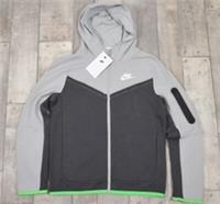 Boys Nike Tech Grey Fluro Trim Full Zip Hoodie Medium RRP £69 - M Regular