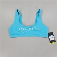Nike Womens Bikini Top Blue Medium Scoop-Neck Swoosh Logo NESSB346 445 - M Regular