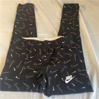 Nike Girls Tight Leggings Size XL 156-166cm Black White