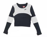 Nike Women's Black & Grey Colourblock Pullover Sweatshirt XS - XS Regular